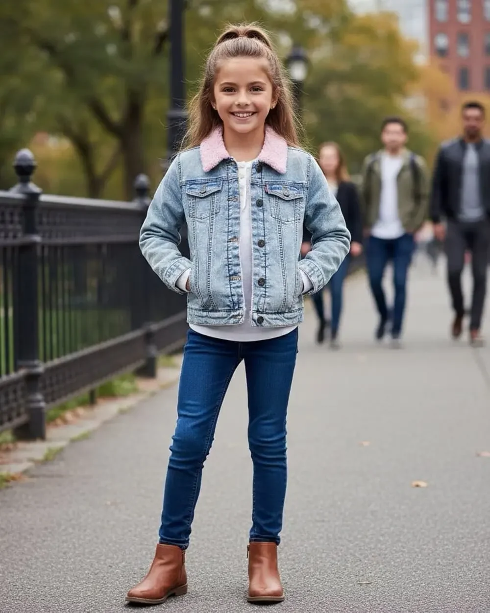 NWT❤️Levi's Girls' Sherpa Trim Denim Trucker Jacket szXL